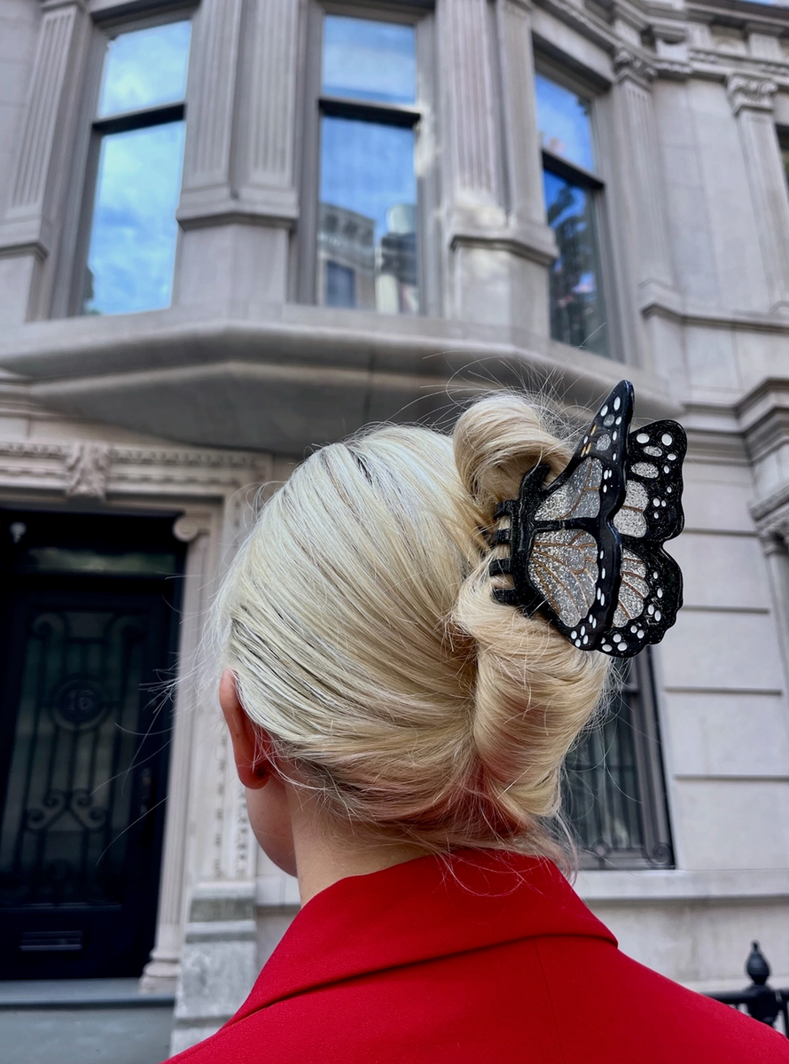 Hand-painted Mini Monarch Butterfly Claw Hair Clip