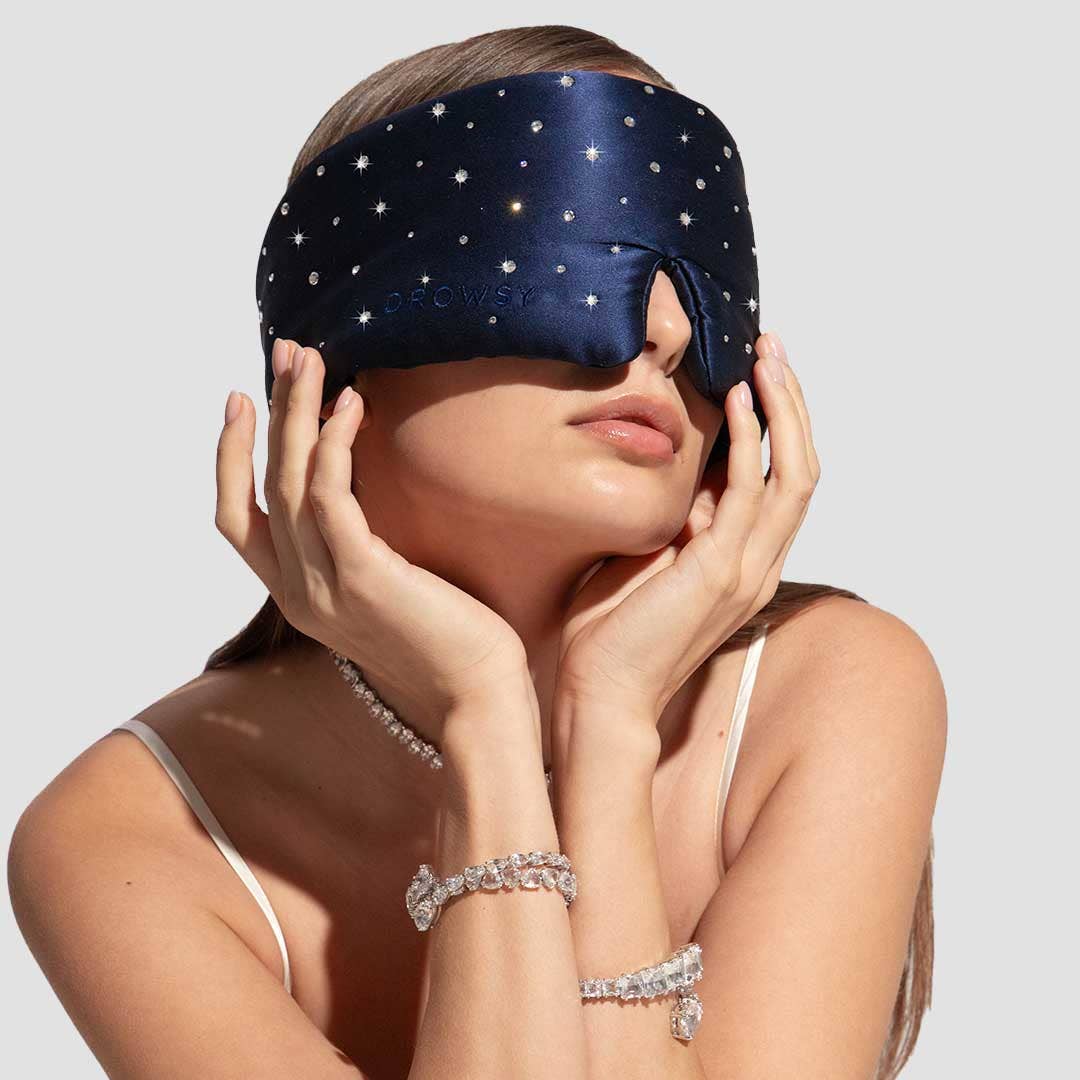 USA-DrowsyB2B Silk Sleep Eye Mask Crystals by Swarovski